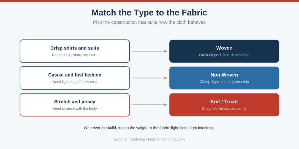 Figure 3: Match the construction to how the fabric needs to behave.